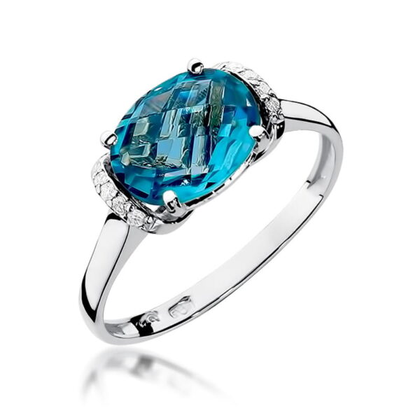 Pierścionek Topaz Swiss 1,70ct białe złoto