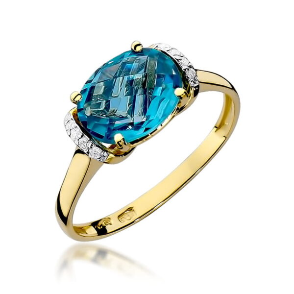 Pierścionek Topaz Swiss 1,70ct żółte złoto