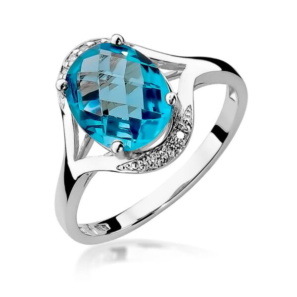 Pierścionek Topaz Swiss 3,00ct białe złoto