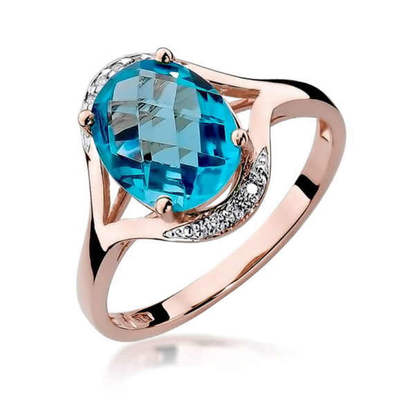Pierścionek Topaz Swiss 3,00ct różowe złoto