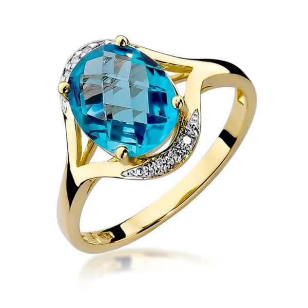 Pierścionek Topaz Swiss 3,00ct żółte złoto