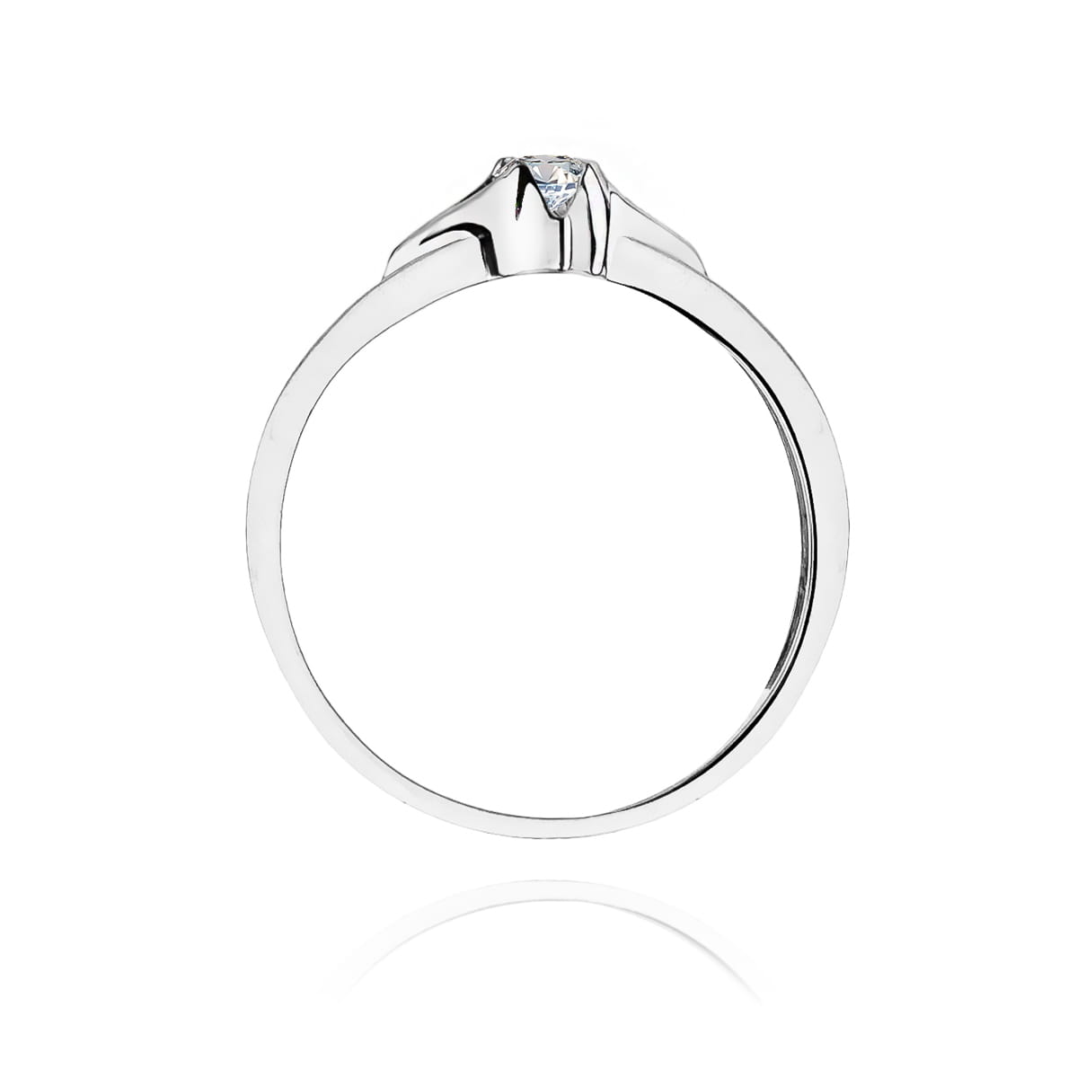 Pierścionek Diament 0,12ct białe złoto - obrazek 3