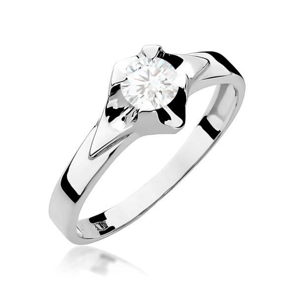 Pierścionek Diament 0,50ct Białe złoto 375