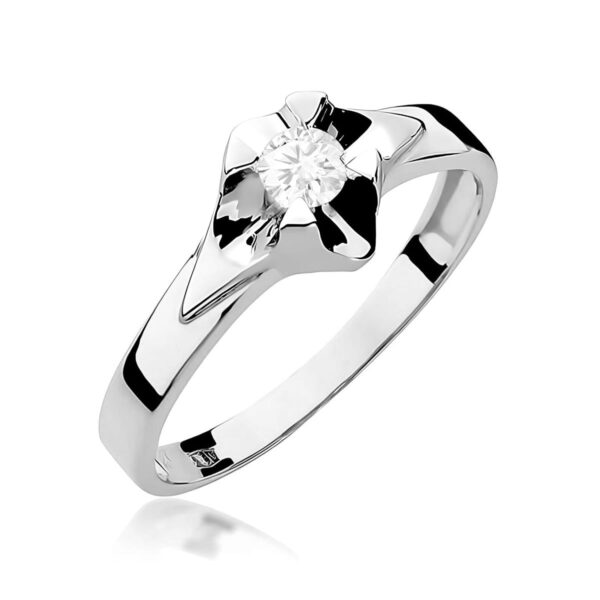 Pierścionek Diament Laboratoryjny 0,25ct białe złoto 375