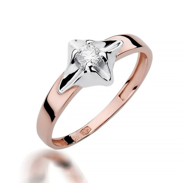 Pierścionek Diament 0,12ct różowe złoto