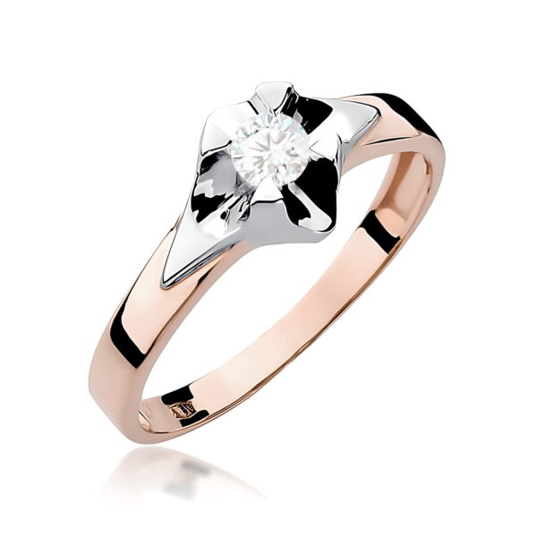 Pierścionek Diament 0,23ct różowe złoto
