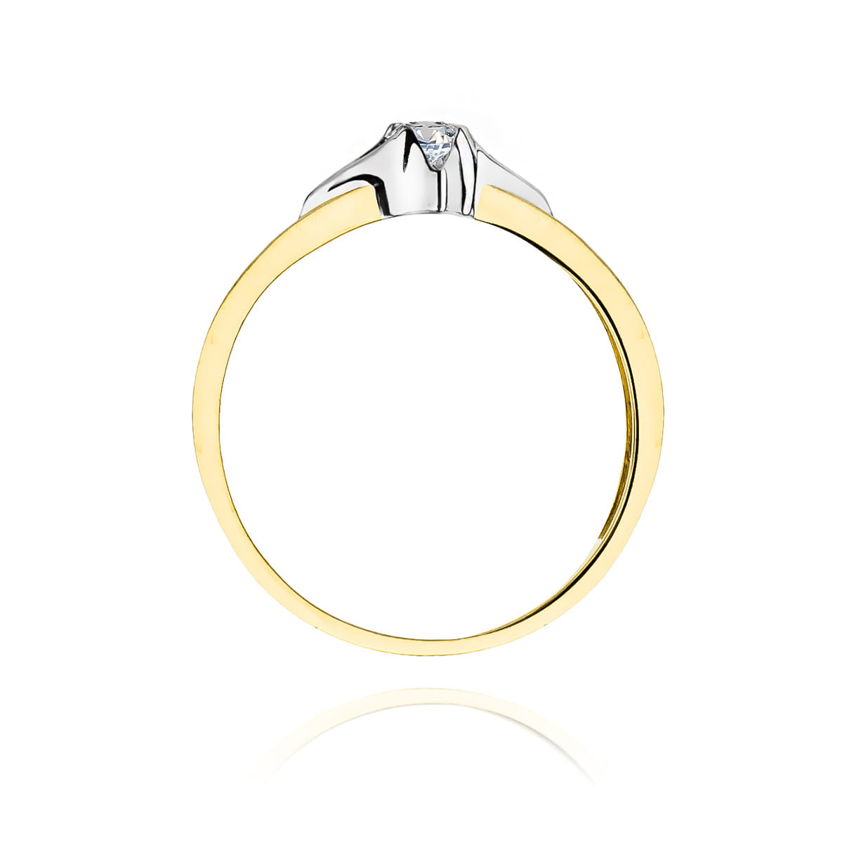 Pierścionek Diament 0,12ct żółte złoto - obrazek 3
