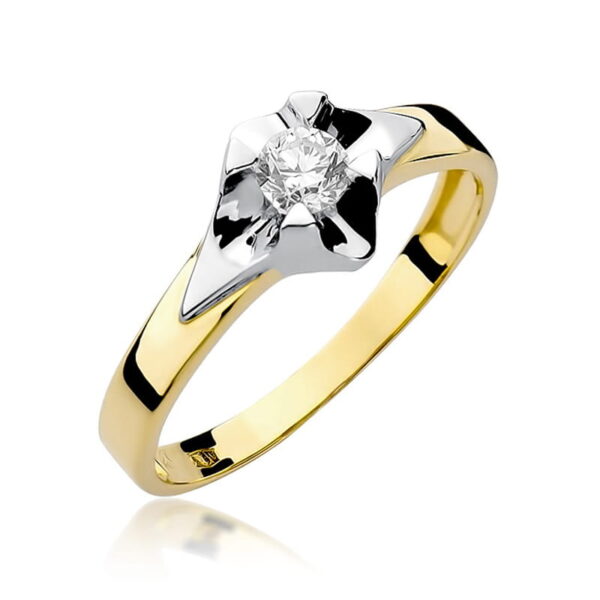 Pierścionek Diament 0,30ct żółte złoto