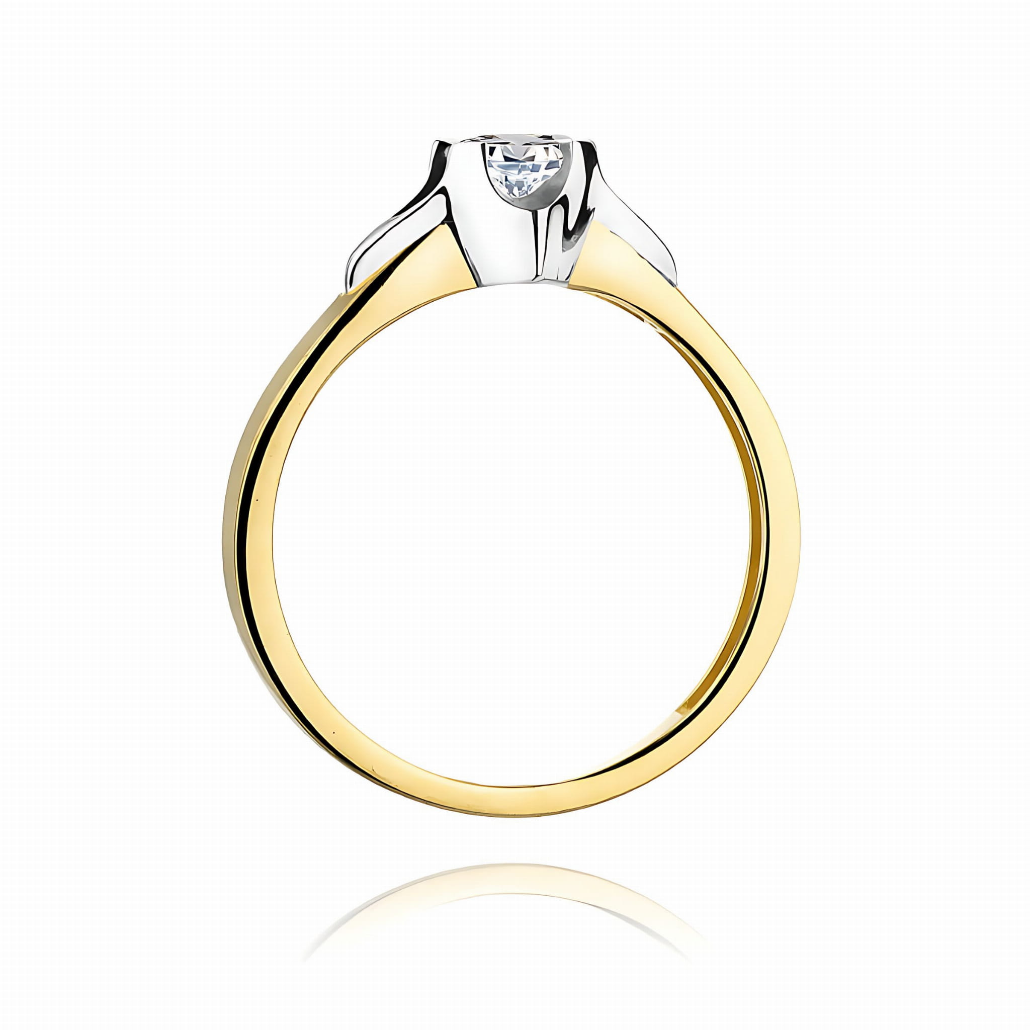 Pierścionek Diament 0,25ct żółte złoto 375 - obrazek 3