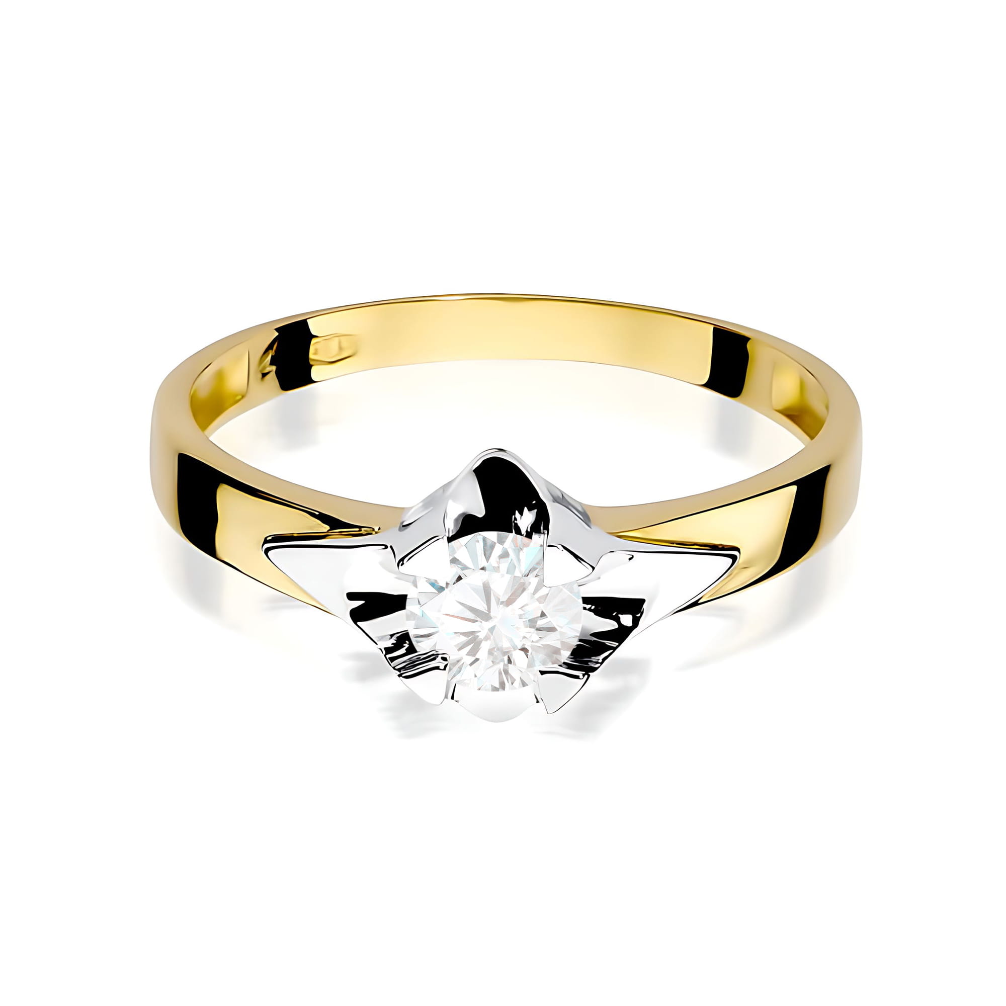 Pierścionek Diament 0,50ct Żółte złoto 375 - obrazek 2