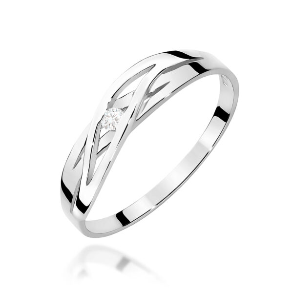 Pierścionek Diament 0,04ct białe złoto 375