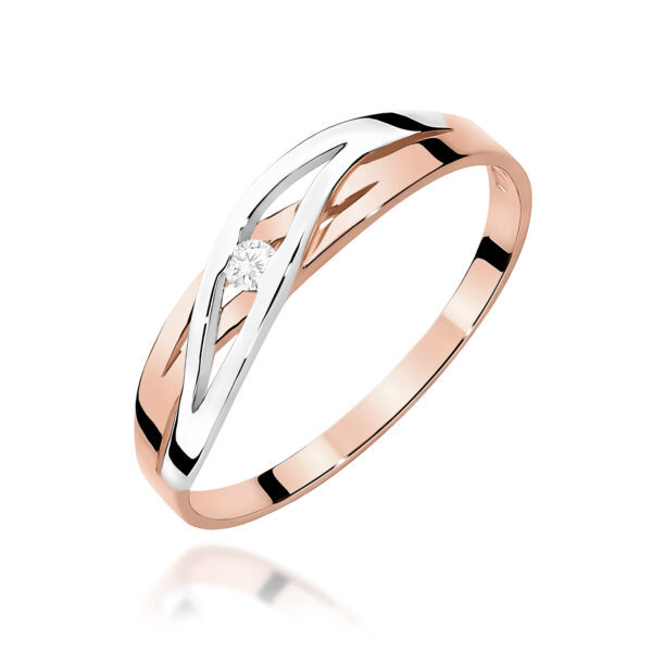 Pierścionek Diament 0,05ct różowe złoto