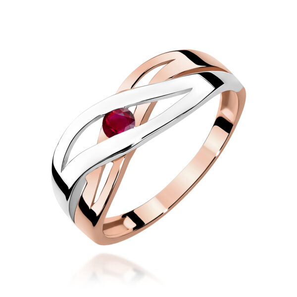 Pierścionek Rubin 0,15ct różowe złoto