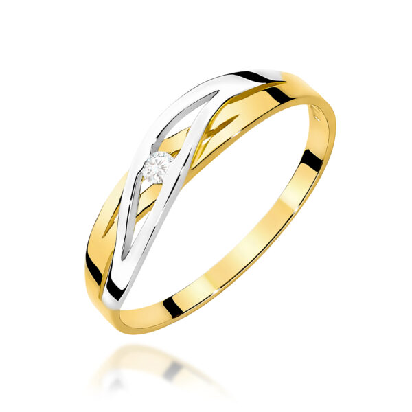 Pierścionek Diament 0,05ct żółte złoto