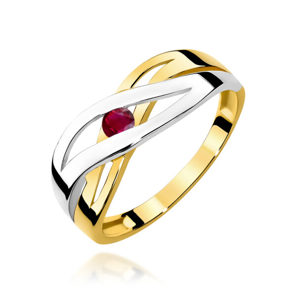 Pierścionek Rubin 0,15ct żółte złoto 375