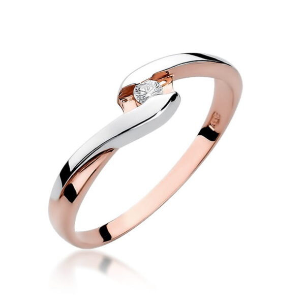 Pierścionek Diament 0,05ct różowe złoto