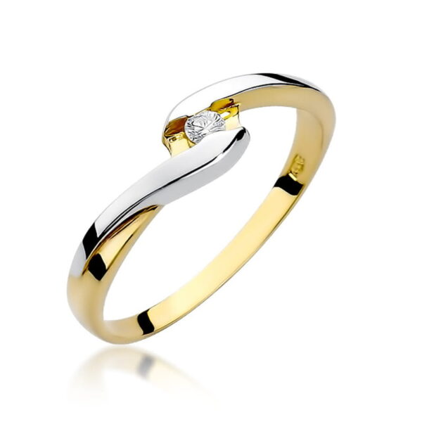 Pierścionek Diament 0,05ct Żółte złoto 375