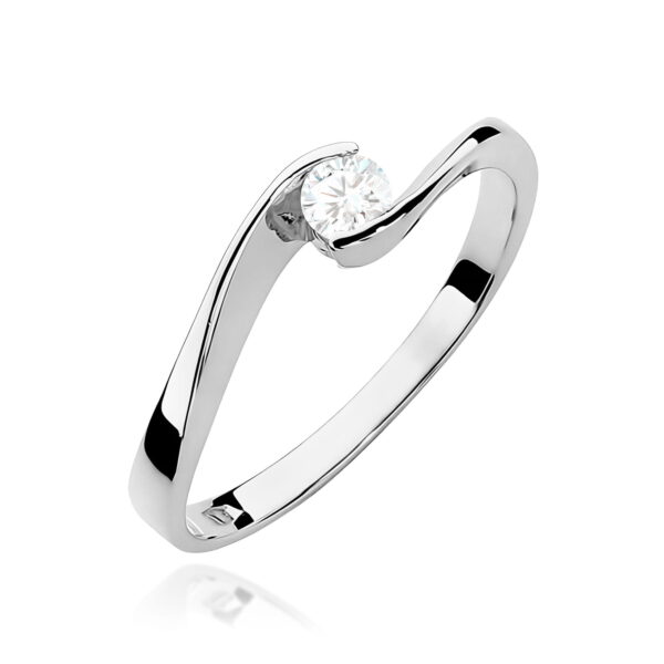 Pierścionek Diament 0,13ct białe złoto