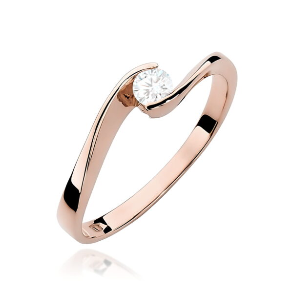Pierścionek Diament 0,13ct różowe złoto