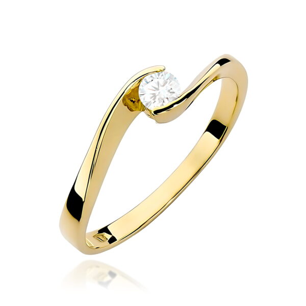 Pierścionek Diament 0,13ct żółte złoto 375
