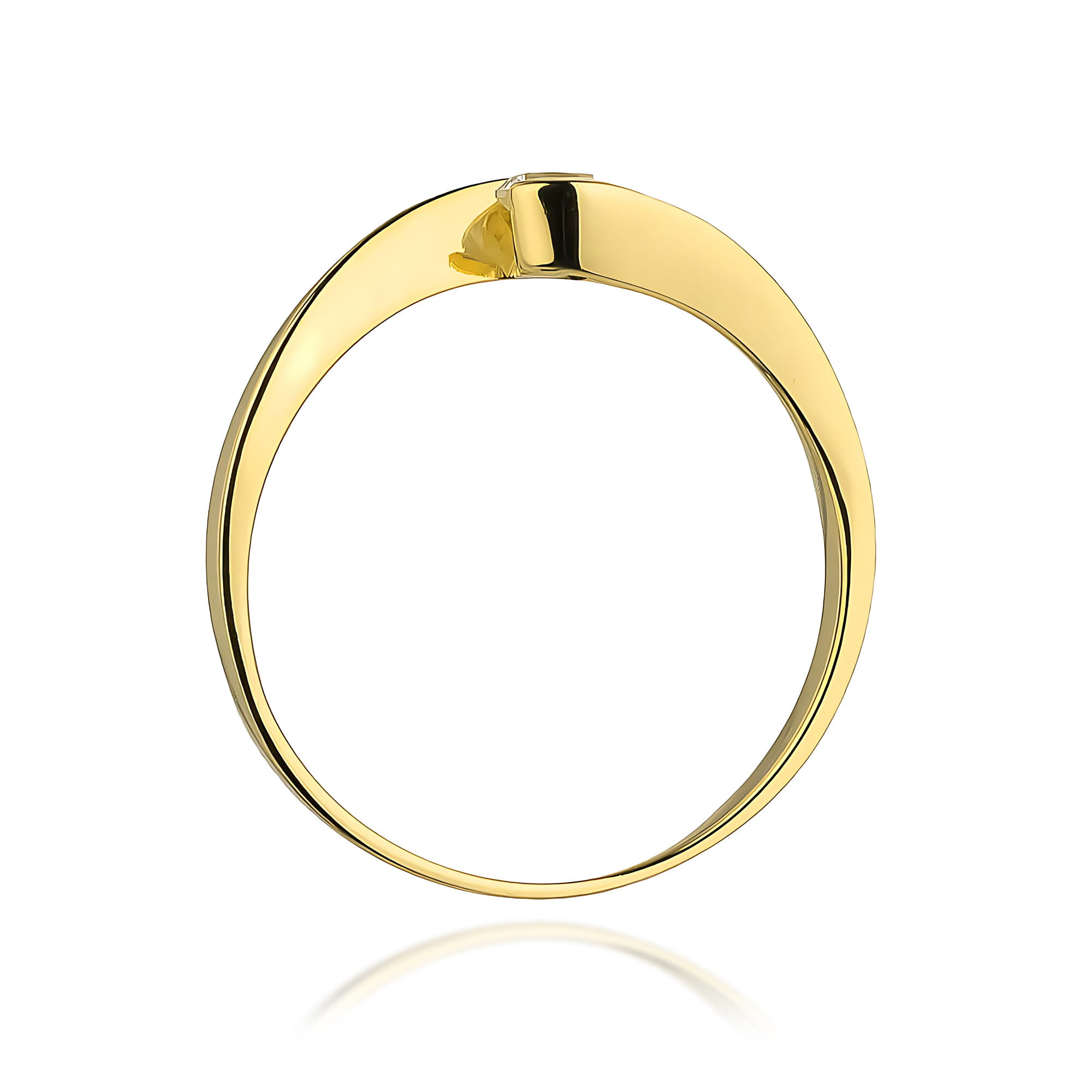 Pierścionek Diament 0,13ct żółte złoto 375 - obrazek 3