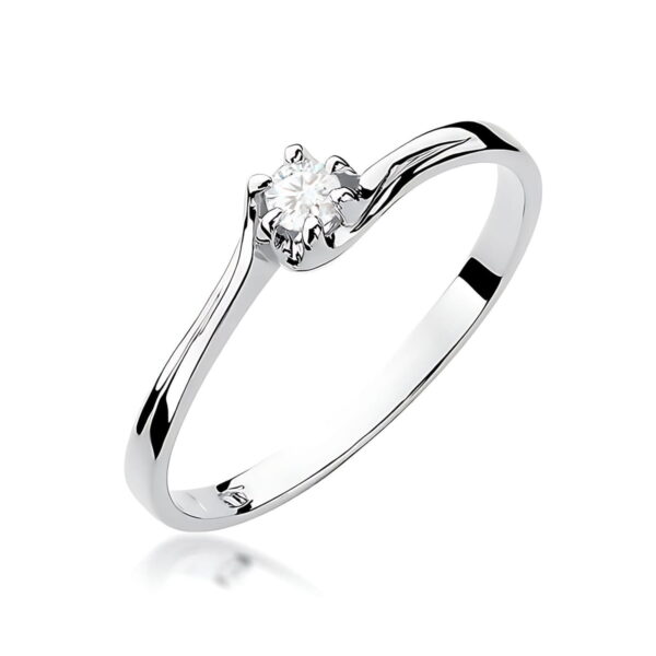 Pierścionek Diament 0,10ct białe złoto