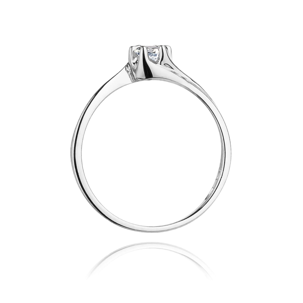 Pierścionek Diament 0,10ct białe złoto - obrazek 3