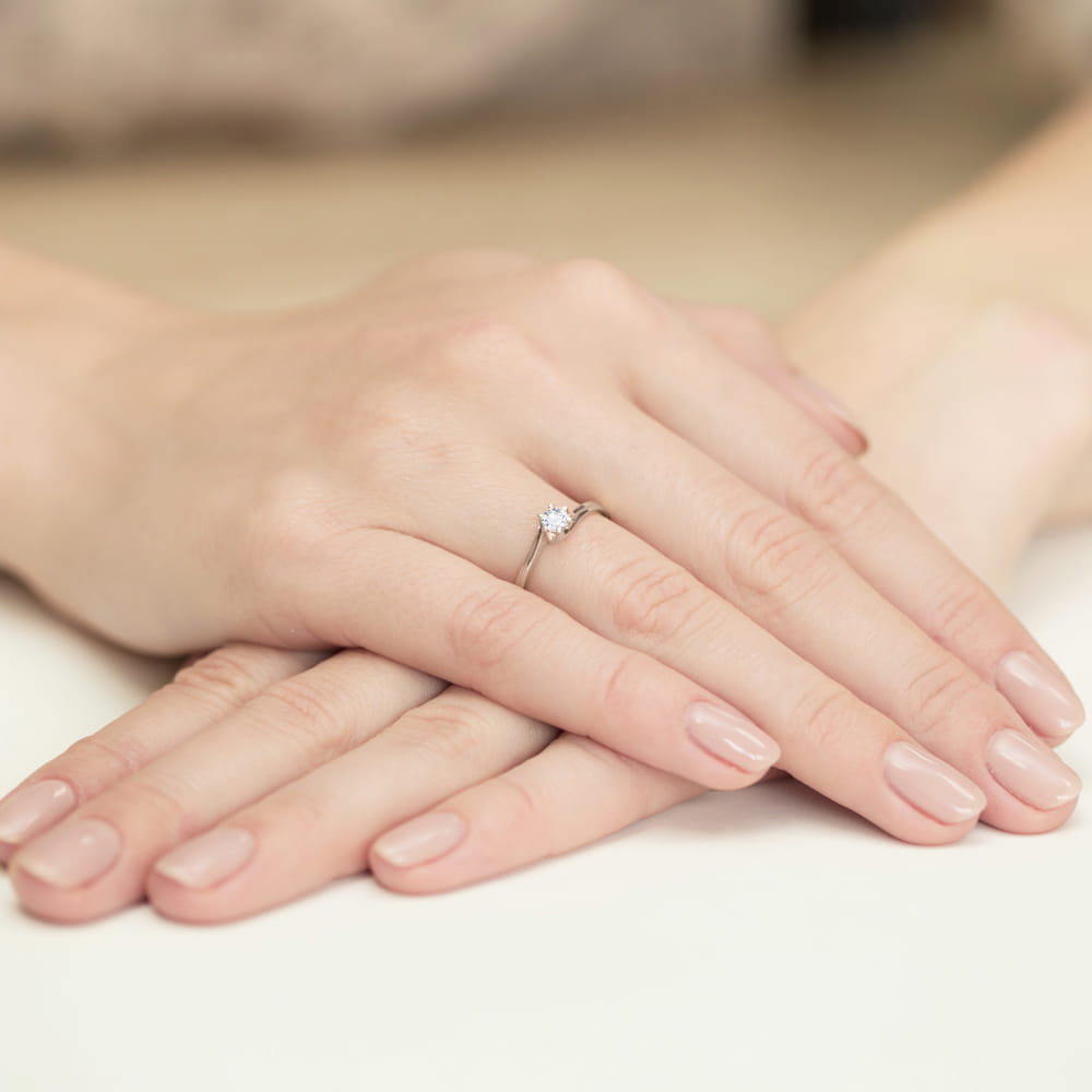 Pierścionek Diament 0,10ct białe złoto - obrazek 4