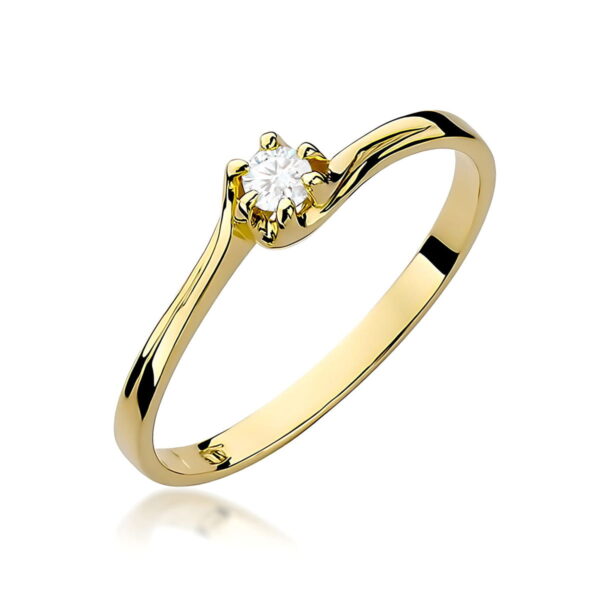 Pierścionek Diament 0,10ct żółte złoto