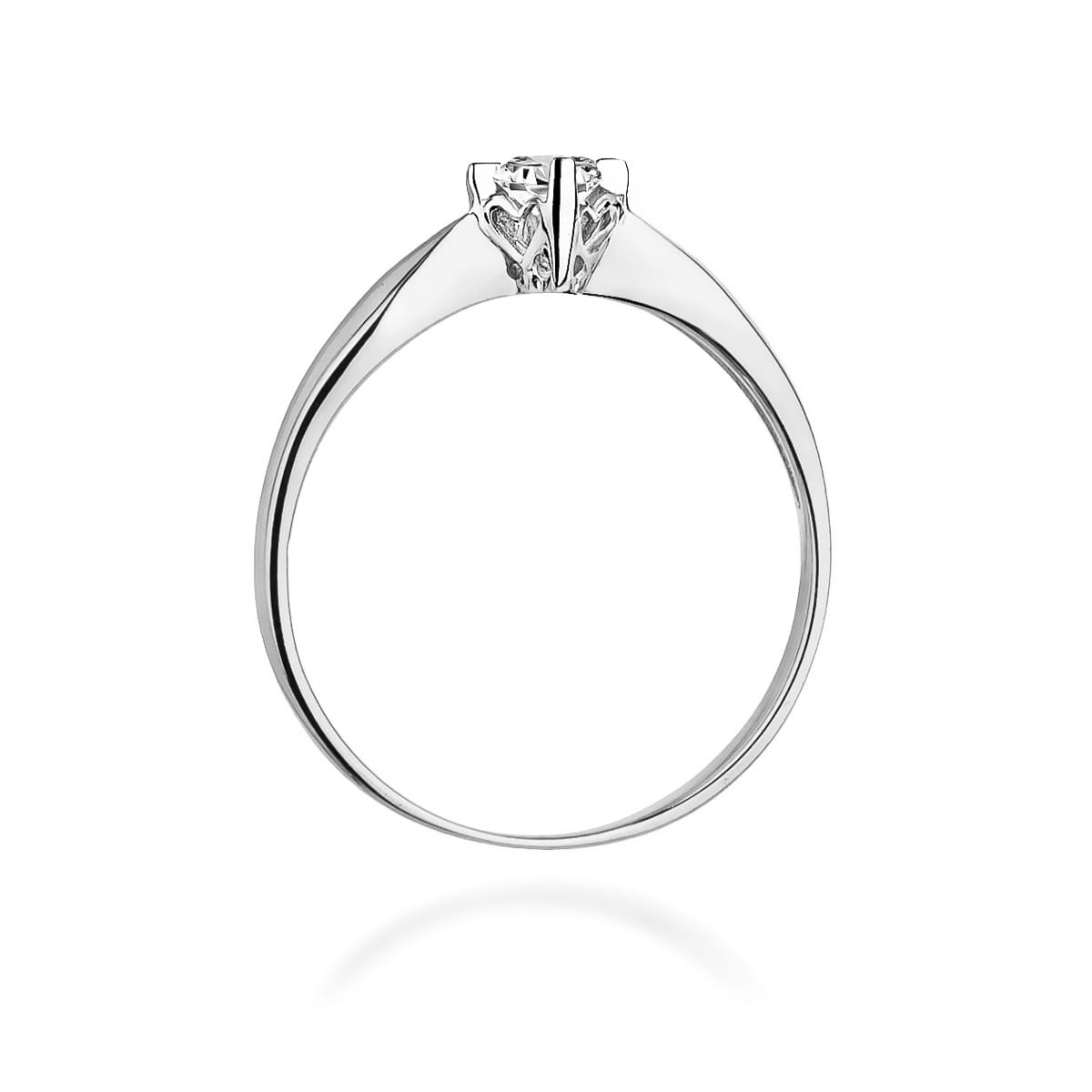 Pierścionek Diament 0,12ct białe złoto - obrazek 3