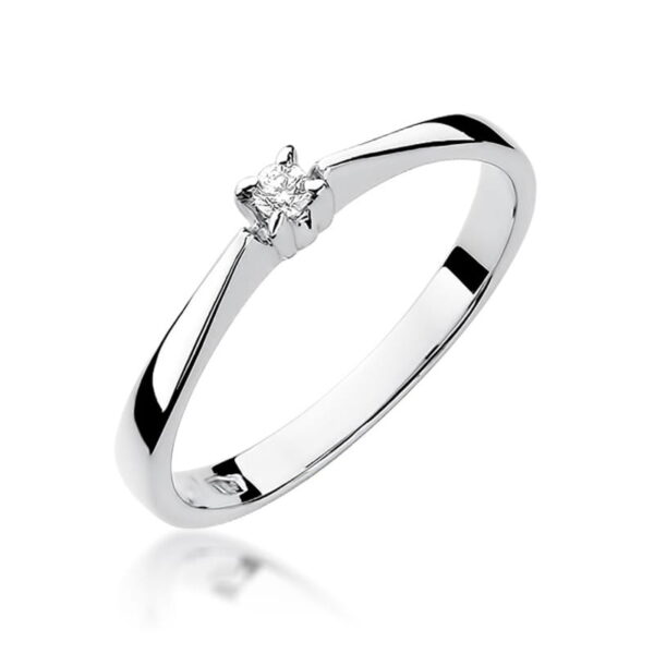 Pierścionek Diament 0,03ct białe złoto