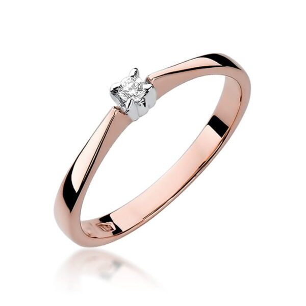 Pierścionek Diament 0,03ct różowe złoto