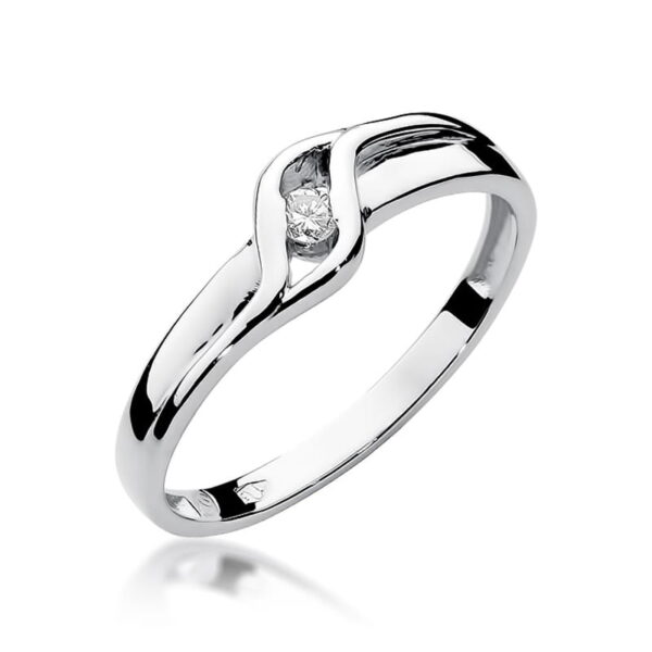 Pierścionek Diament 0,04ct białe złoto