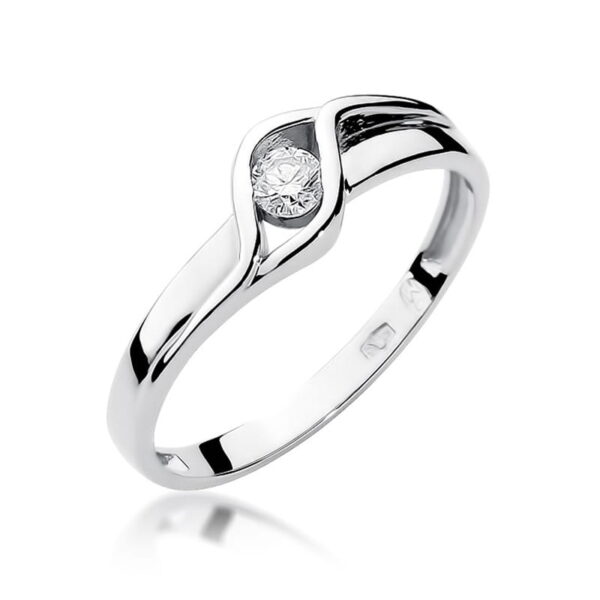 Pierścionek Diament 0,10ct białe złoto