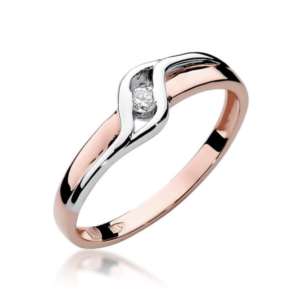 Pierścionek Diament 0,04ct różowe złoto