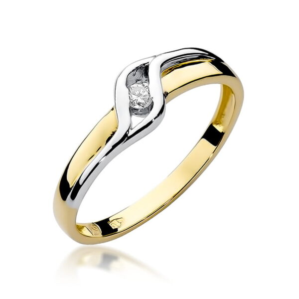 Pierścionek Diament 0,04ct żółte złoto