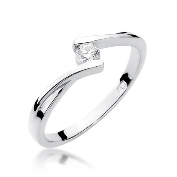 Pierścionek Diament 0,10ct białe złoto