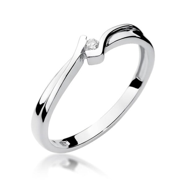 Pierścionek Diament 0,04ct białe złoto