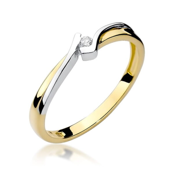 Pierścionek Diament 0,04ct Żółte złoto 375