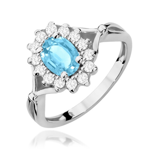 Pierścionek Topaz Swiss 0,90ct białe złoto