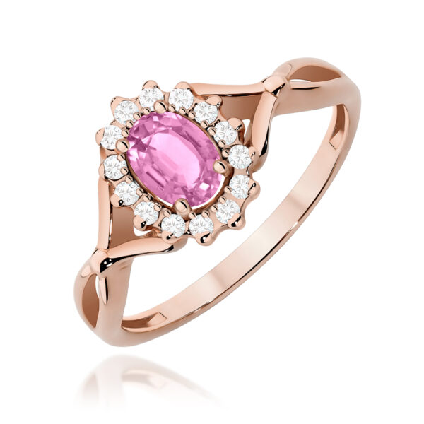 Pierścionek Różowy Szafir 0,45ct różowe złoto