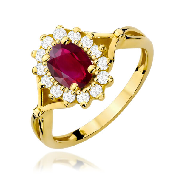 Pierścionek Rubin 1,00ct żółte złoto