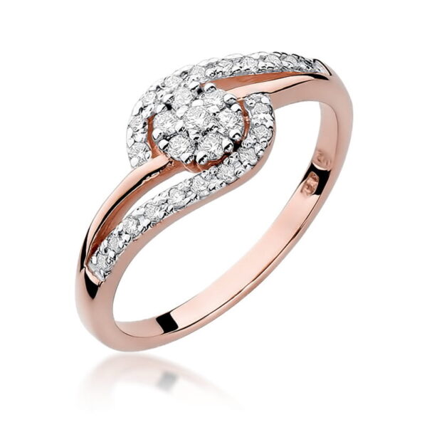 Pierścionek Diament 0,17ct różowe złoto