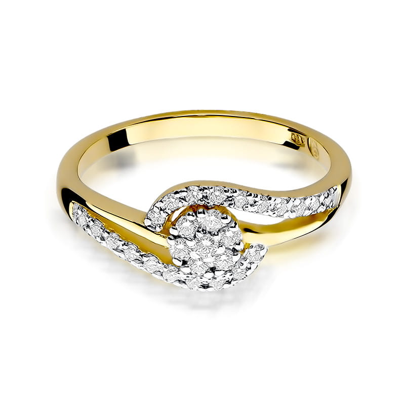 Pierścionek Diament 0,17ct żółte złoto - obrazek 2