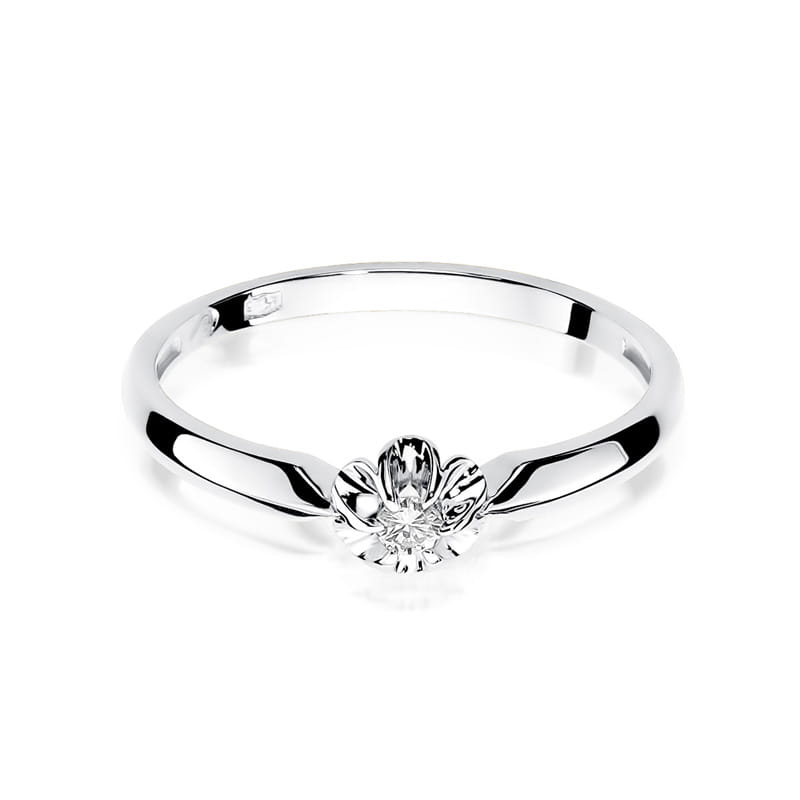 Pierścionek Diament 0,04ct białe złoto - obrazek 2