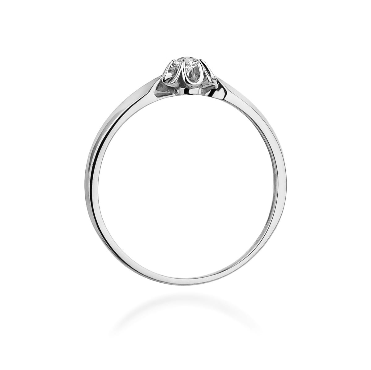 Pierścionek Diament 0,04ct białe złoto - obrazek 3