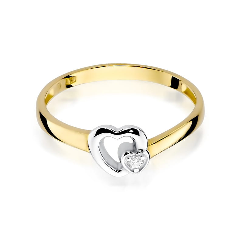 Pierścionek Diament 0,02ct żółte złoto - obrazek 2