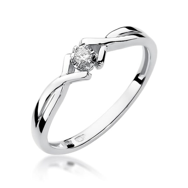 Pierścionek Diament 0,04ct białe złoto