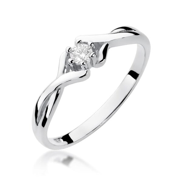Pierścionek Diament 0,10ct białe złoto