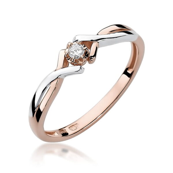 Pierścionek Diament 0,04ct różowe złoto
